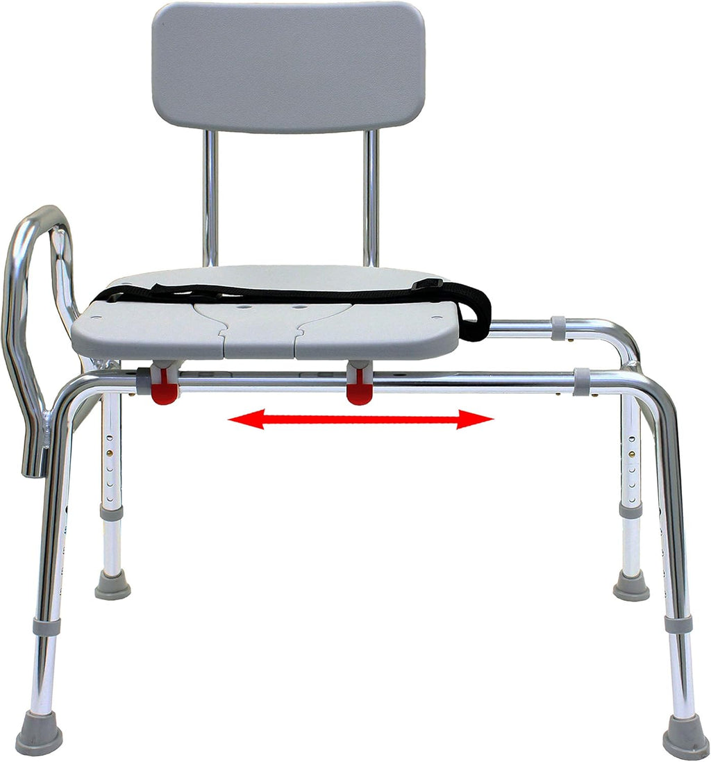 Bathtub Transfer Bench and Sliding Shower Chair with Cut Out R190