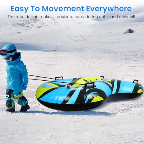 Snow Tube Sled Heavy Duty Large Inflatable with Towable Rope G684