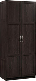 Dark Brown Tall 2 Door Pantry Cabinet Storage Cupboard with Shelves and Drawer 29.6" L x 16" W x 71.5" H Wood L126076