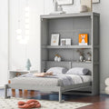 White Full Size Murphy Bed with 2 Tier Shelves Z295352