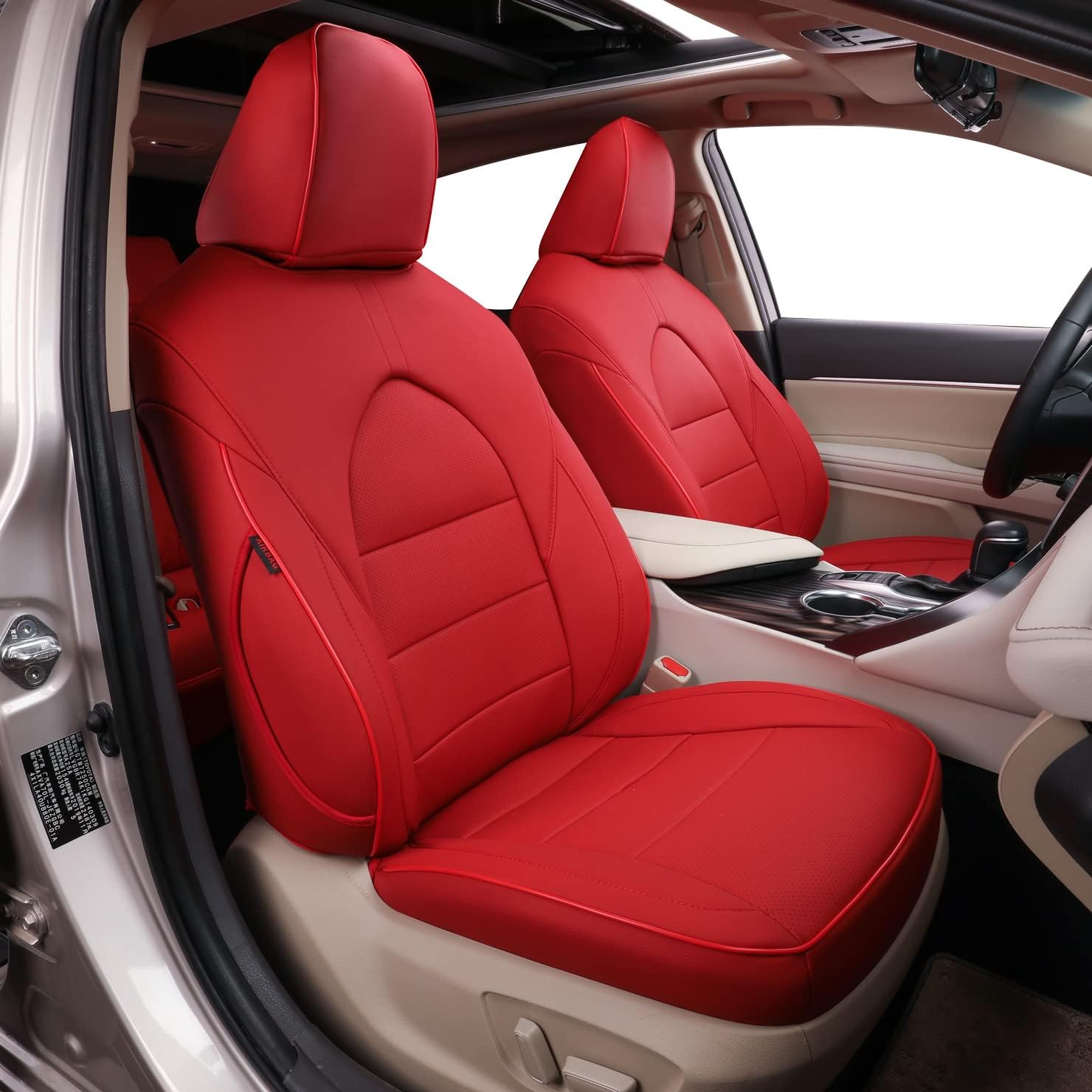 Full Set Car Seat Covers Leatherette Black U622
