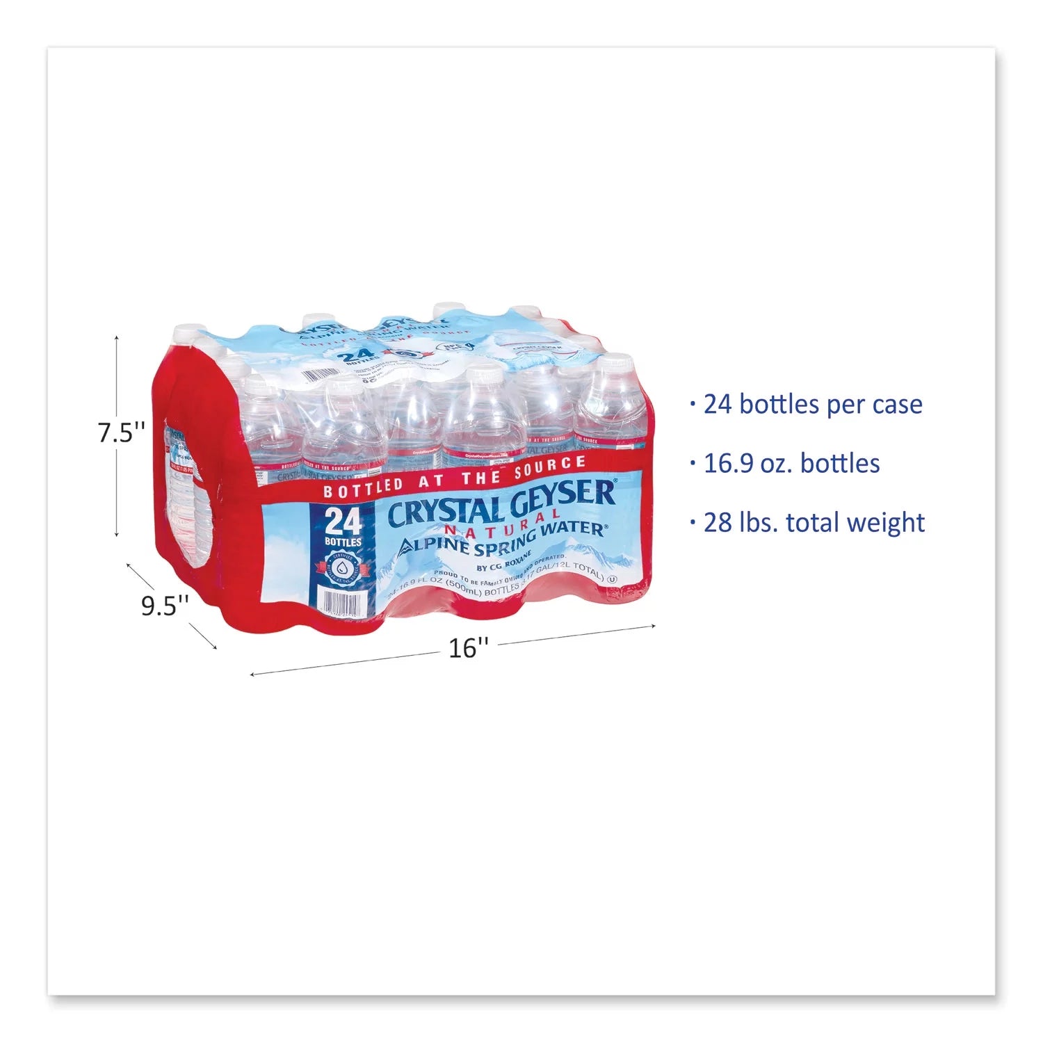 16.9-oz Spring Water, 24 Bottles W1873