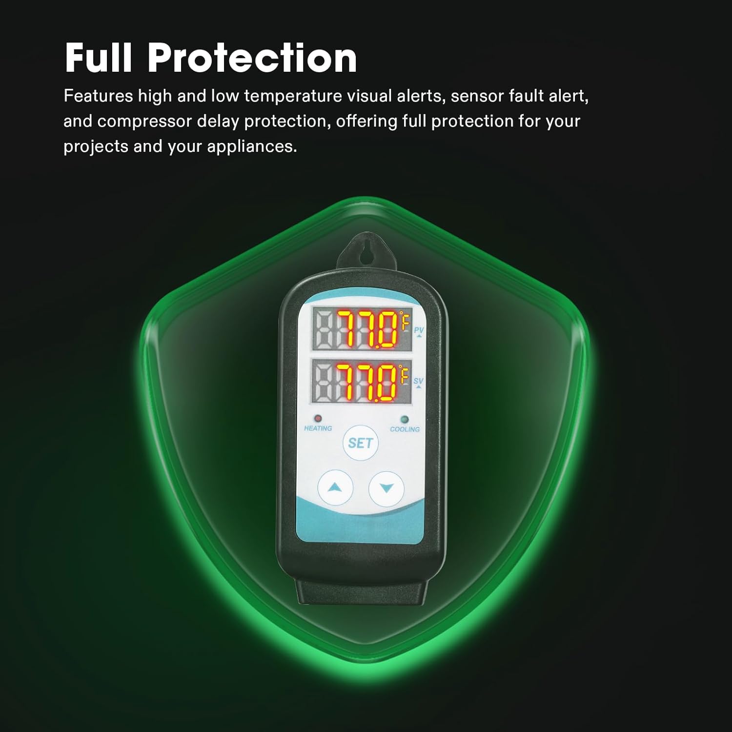 1500W Digital Temperature Controller Thermostat with Dual LED Display D572728