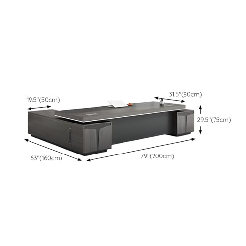 Large Executive Desk with Drawer L-Shaped Computer Desk with Drawers H269
