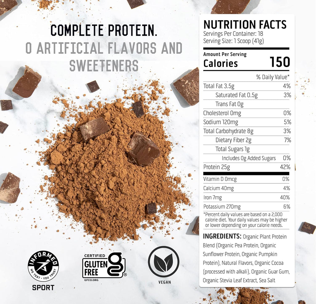 Chocolate Whey and Plant Protein Powder 4 lb 18 Servings E773