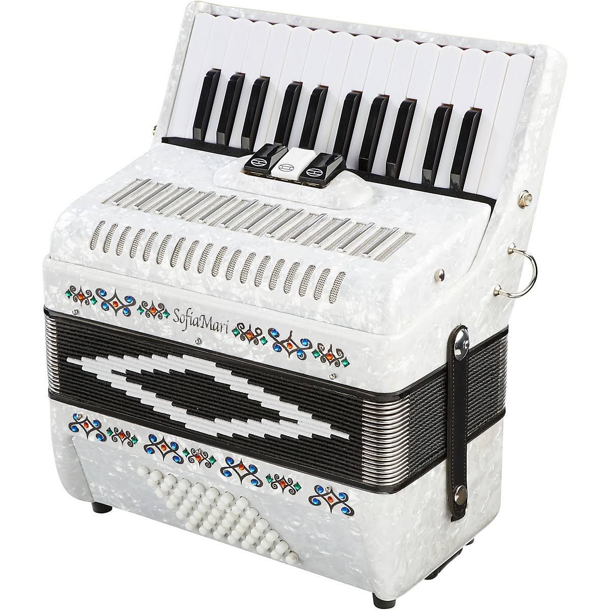 White Pearl 26 Piano 48 Bass Accordion W604525