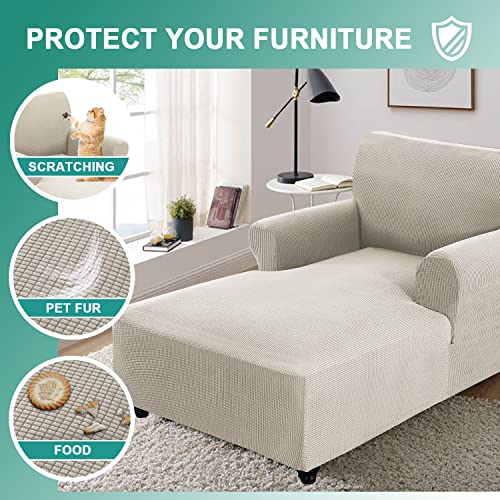 Chaise Lounge Slipcover, Jacquard Stretch, Double Arm, Machine Washable K5054
