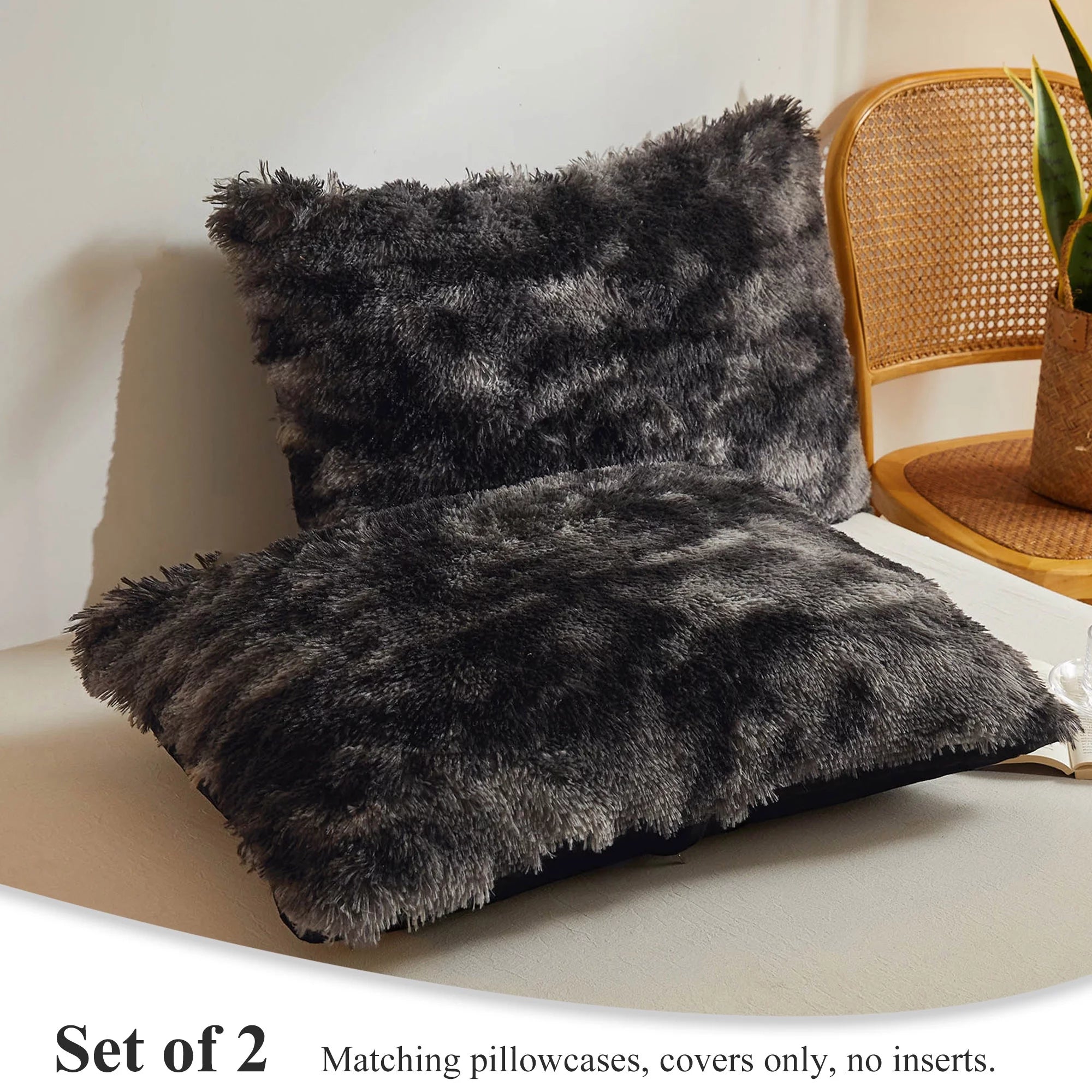 Tie Dye Plush Shaggy Duvet Cover Set, 3 Pieces Velvet Fluffy Furry Bedding Set, Queen W759
