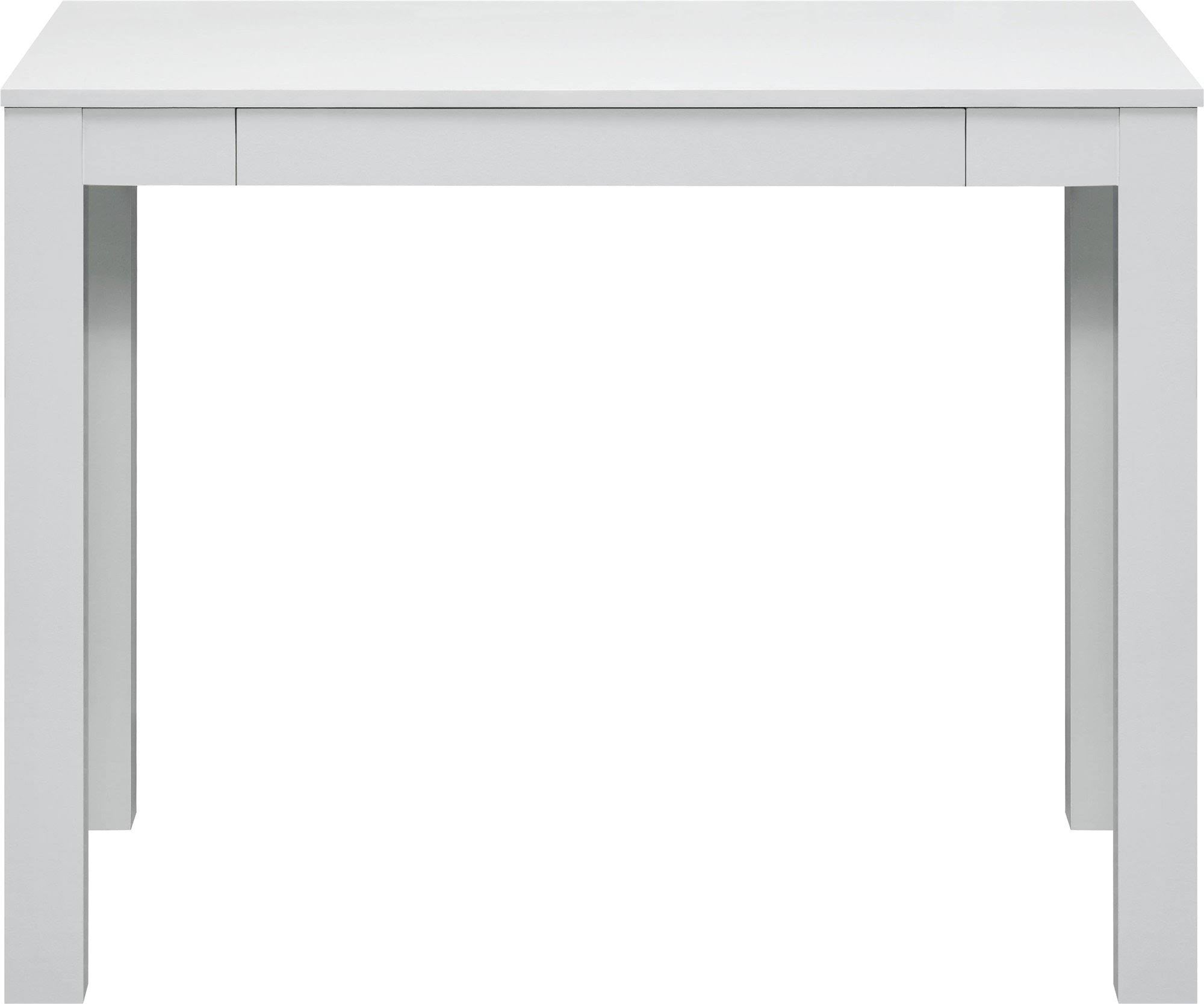 White Parsons Desk with Drawer J857
