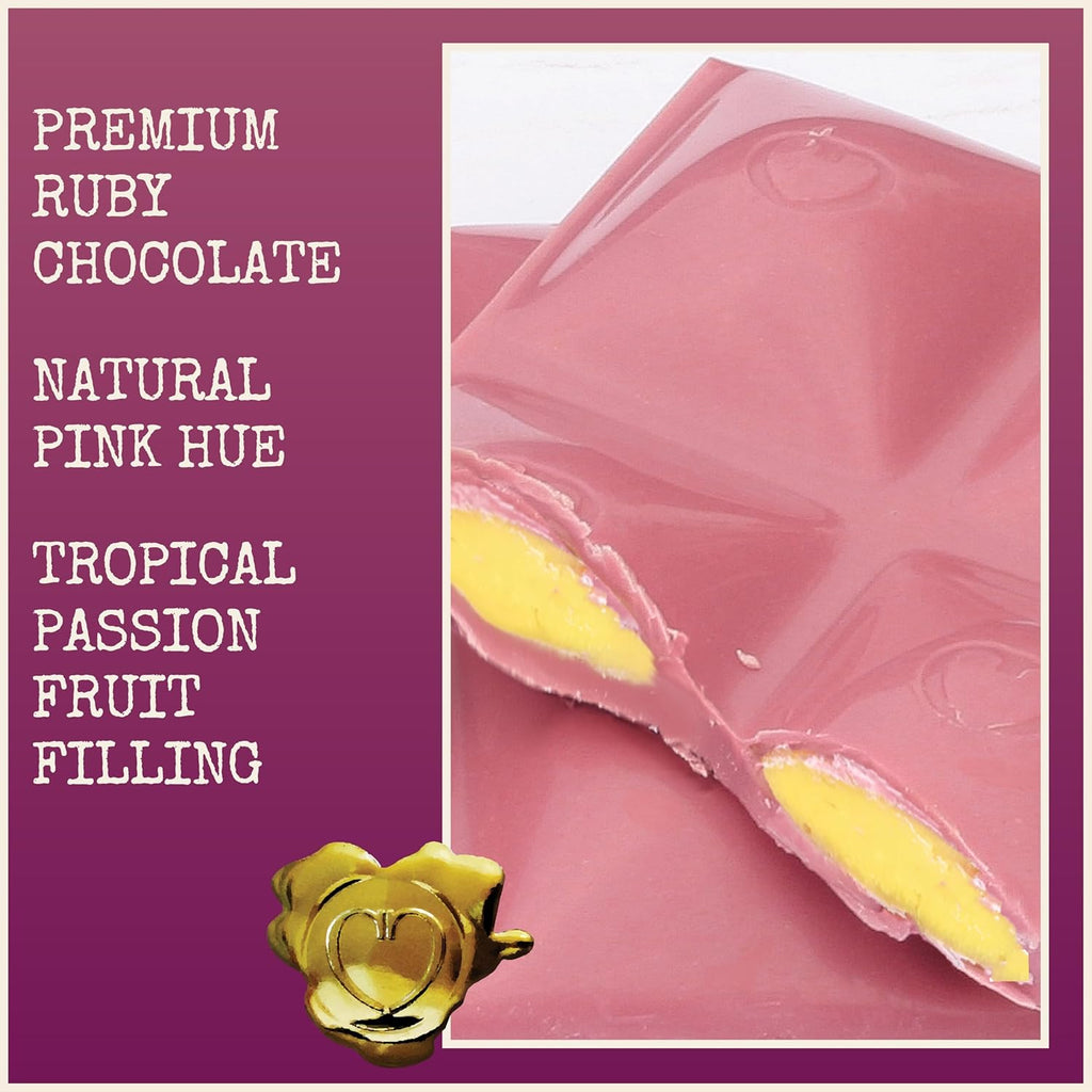 Ruby Chocolate with Passion Fruit Essence, 34% Cocoa, 3.2 oz Bar (10 Pack) Y5949