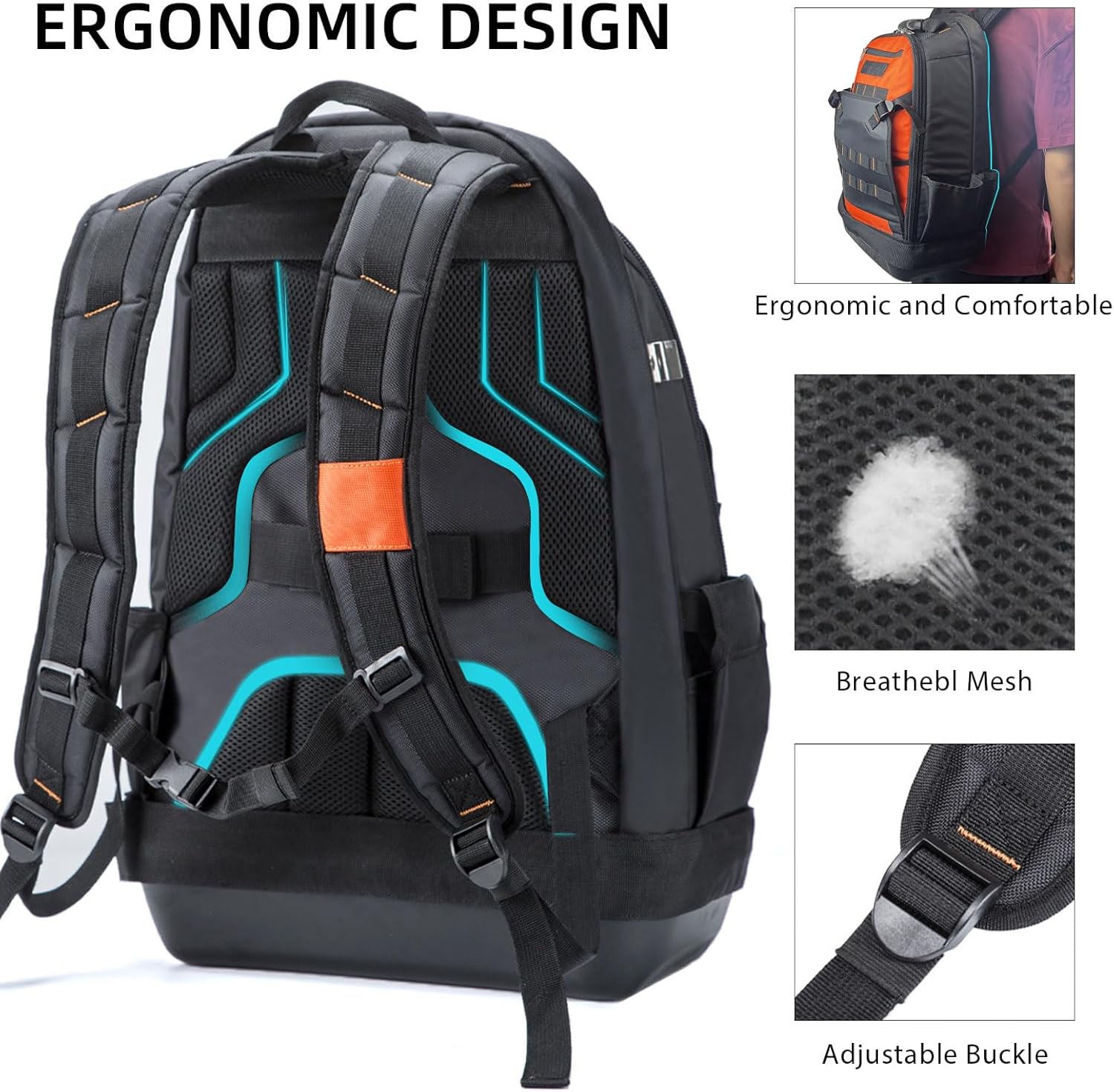 Heavy Duty Tool Backpack with Waterproof Base A6857