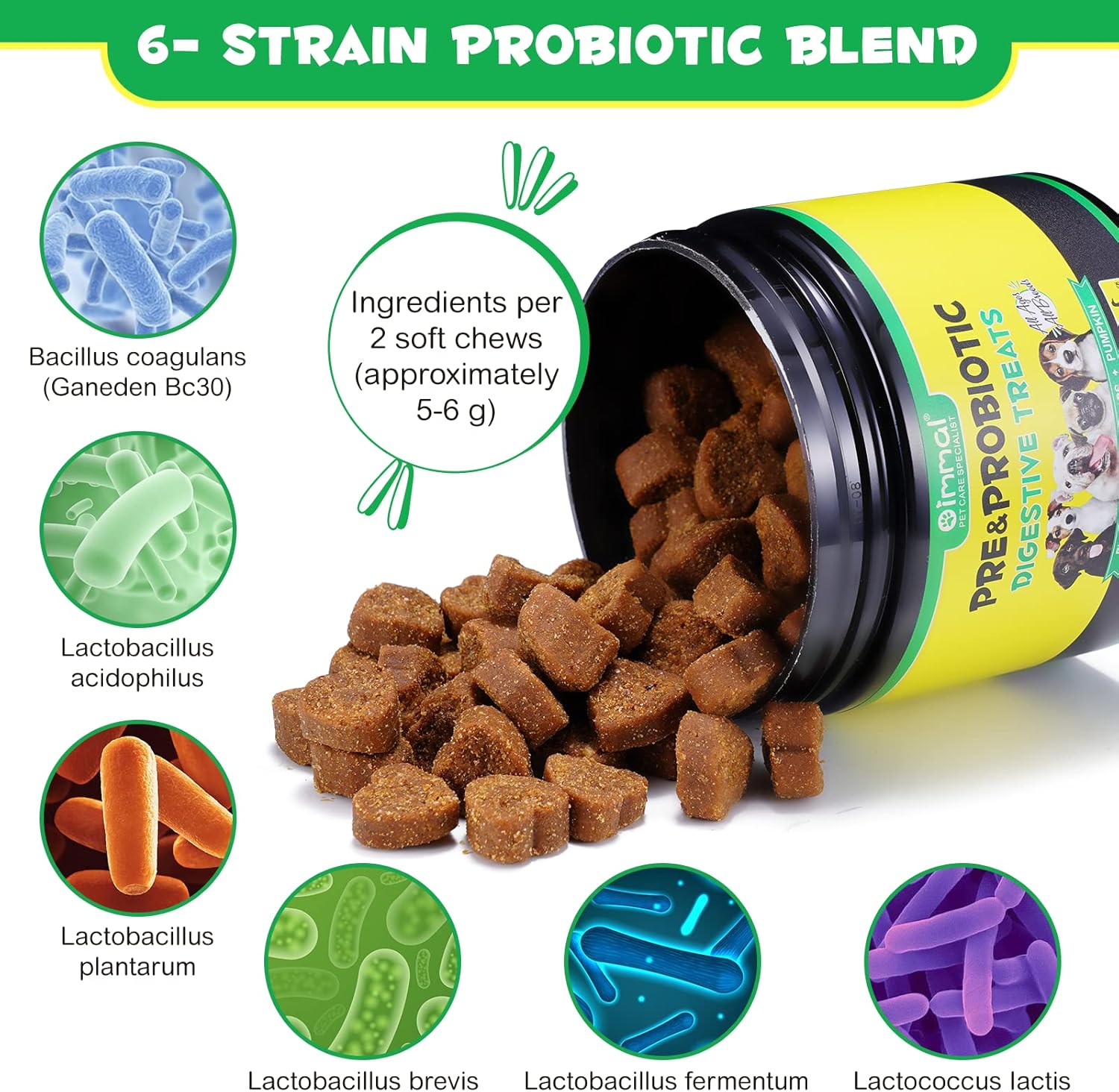 120 Soft Chews Duck Flavor Probiotics for Dogs A7191