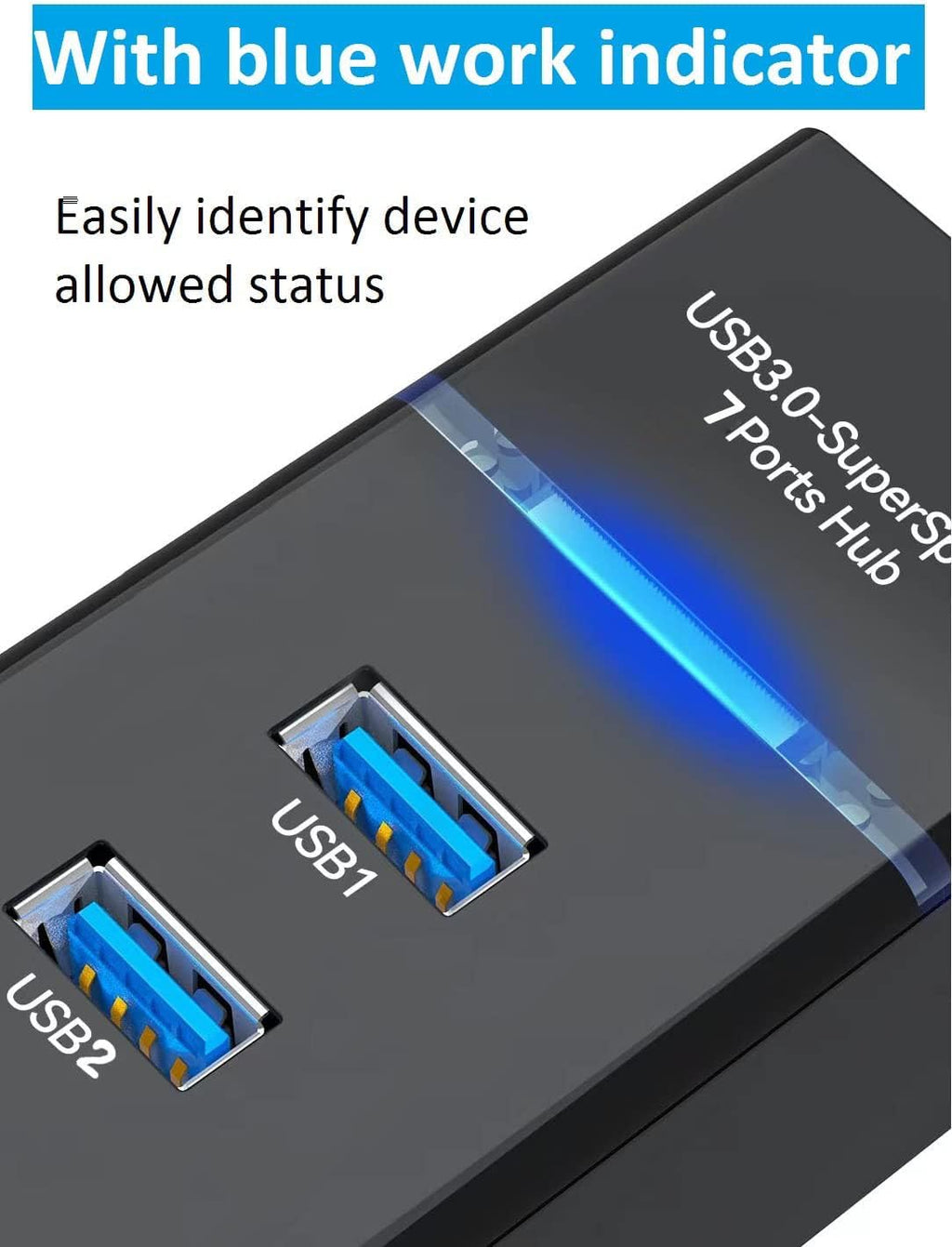7 Port USB Hub Data Splitter Extender H1458
