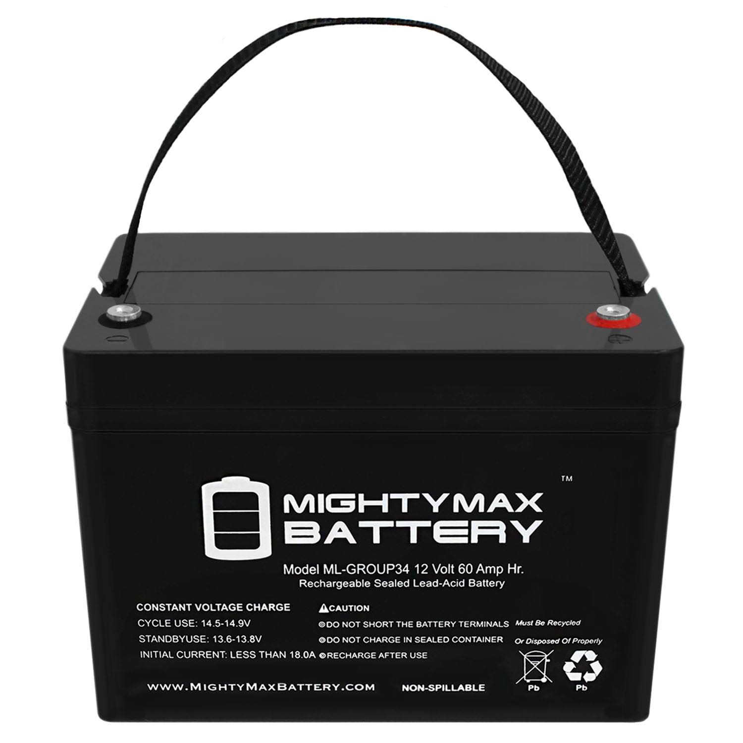 12V 60Ah Group 34 Sealed Gel Battery G1949