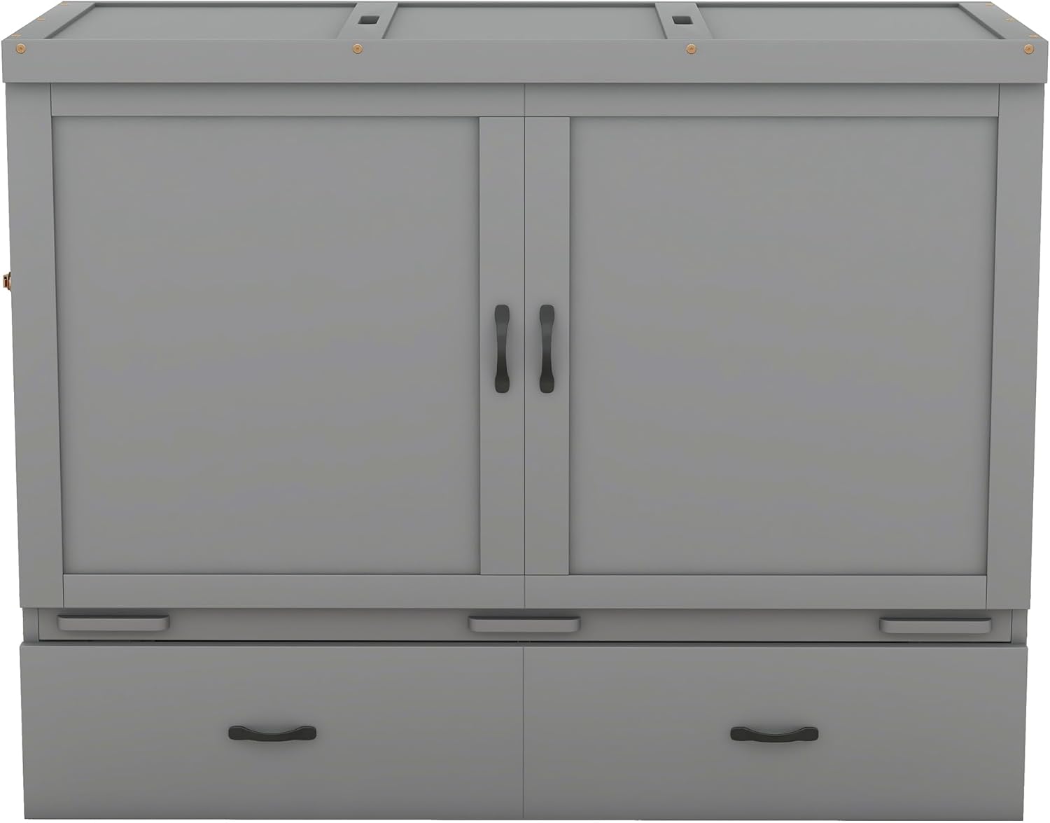 Gray Queen Size Murphy Bed with Storage Drawer U84131