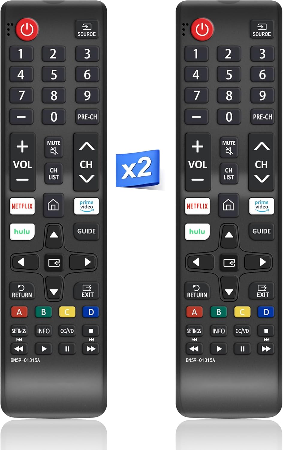 2 Pack Universal Remote Control for Samsung TV B568195