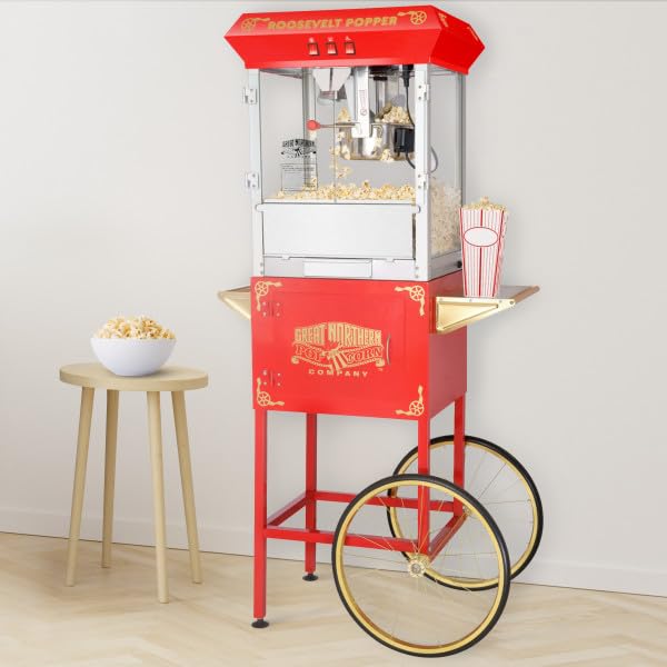 Red 8oz Antique Countertop Popcorn Popper Machine V9344