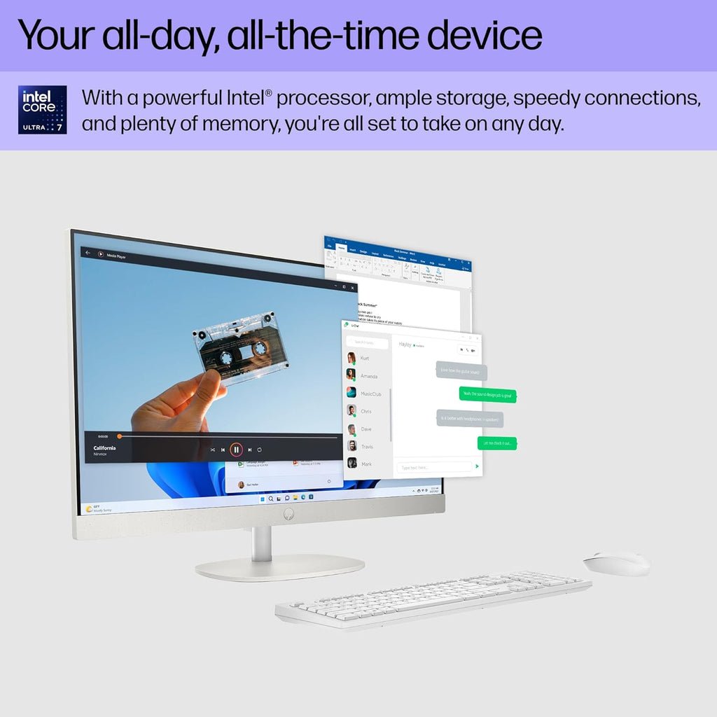 27" All-in-One Desktop Computer, FHD IPS Touchscreen, Intel Core Ultra 7, 64GB DDR5, 1TB SSD, Wi-Fi 6, Windows 11 Home K5233