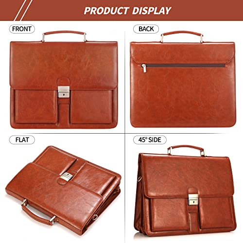 PU Leather Attache Briefcase Messenger Bag L500768