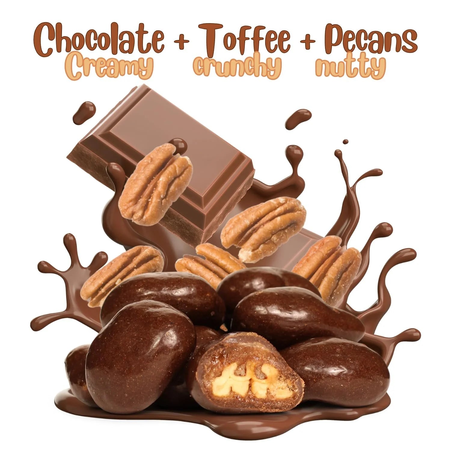 48 oz Milk Chocolate Toffee Coated Pecans R8482