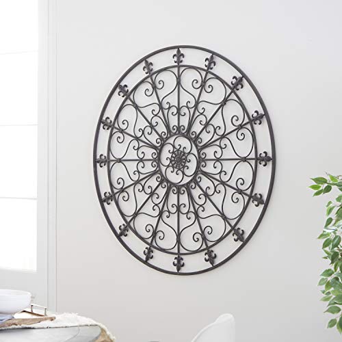 Metal Wall Sculpture Circle Wall Art 42" x 1" x 42" Black Z59247
