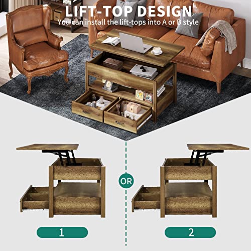 Rustic Brown Lift Top Coffee Table N720973