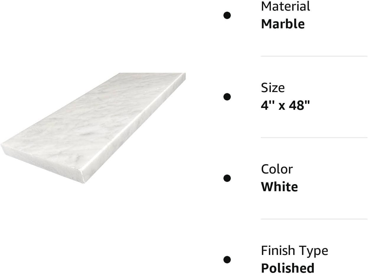 Polished Carrara Marble Floor Threshold (4'' x 48") T525