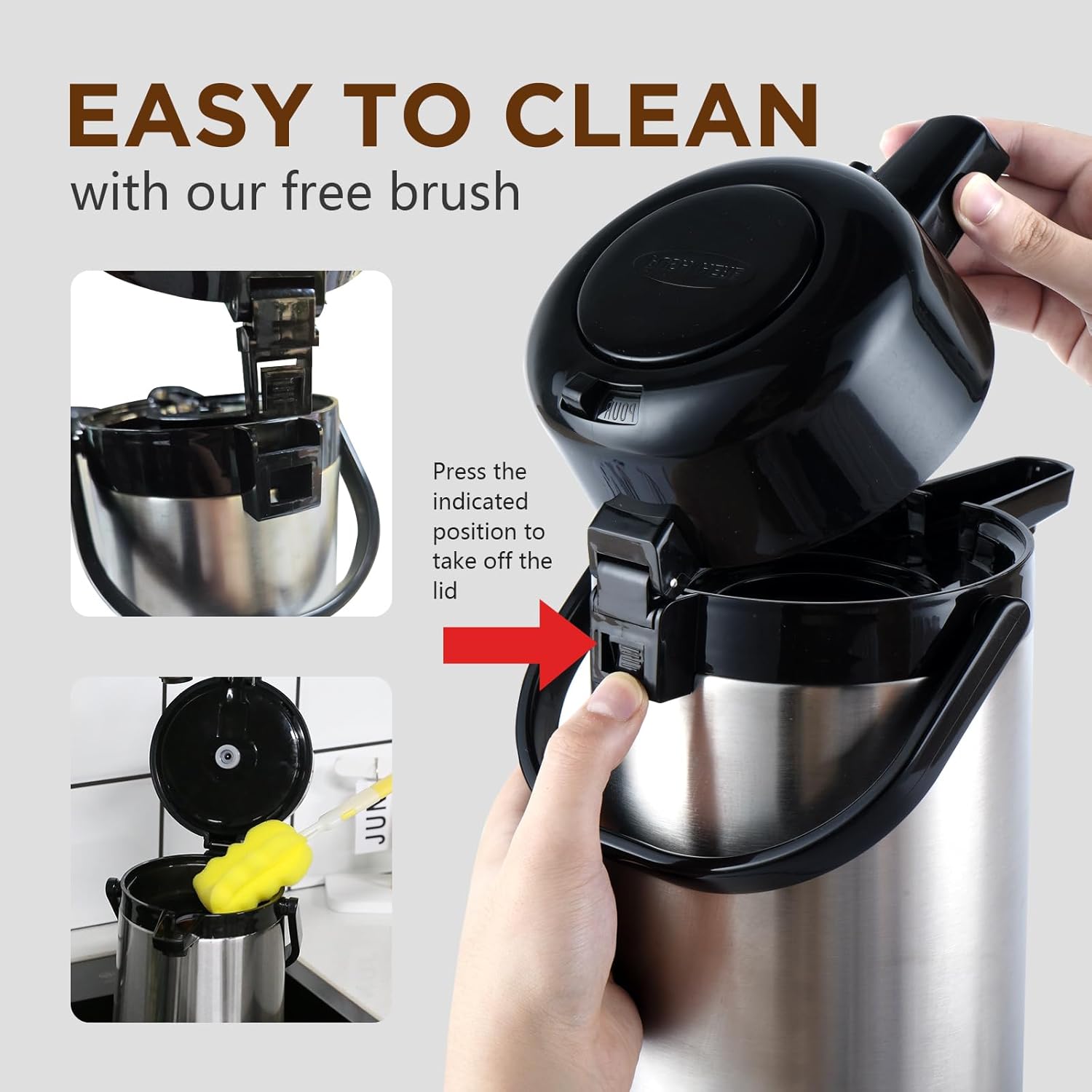 102oz Stainless Steel Thermal Insulated Coffee Dispenser with Pump N2114