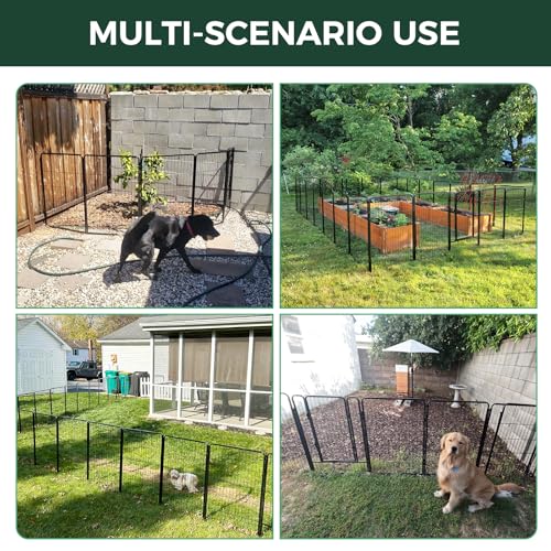 Black 40in x 36.0ft 16 Panels Metal Garden Fence Y24750
