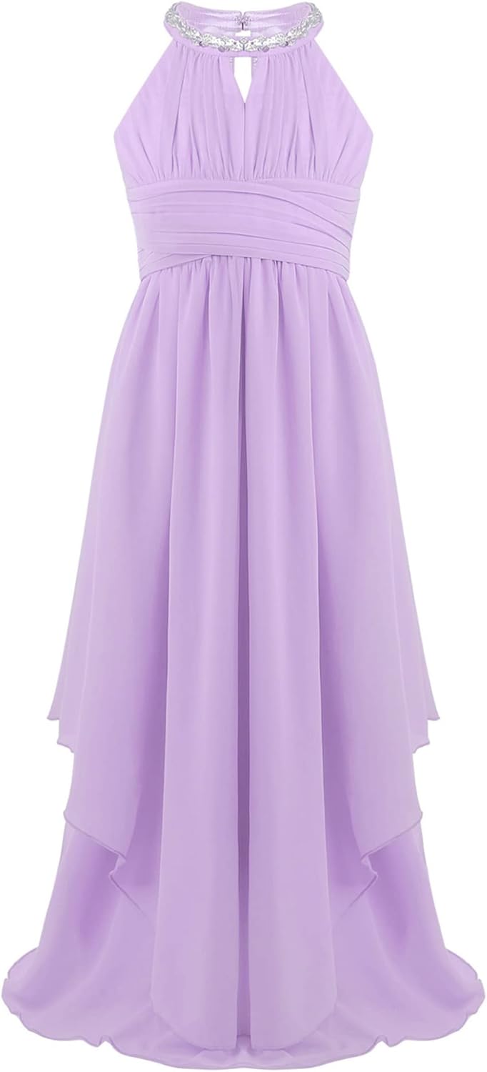 Lavender Floral Lace Long Romper Dress C7644