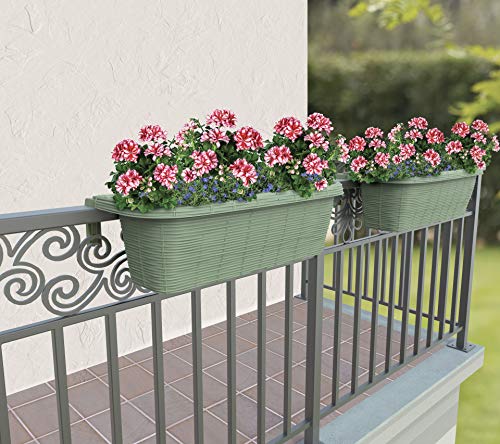 23.5" Adjustable Railing Planter, White R232
