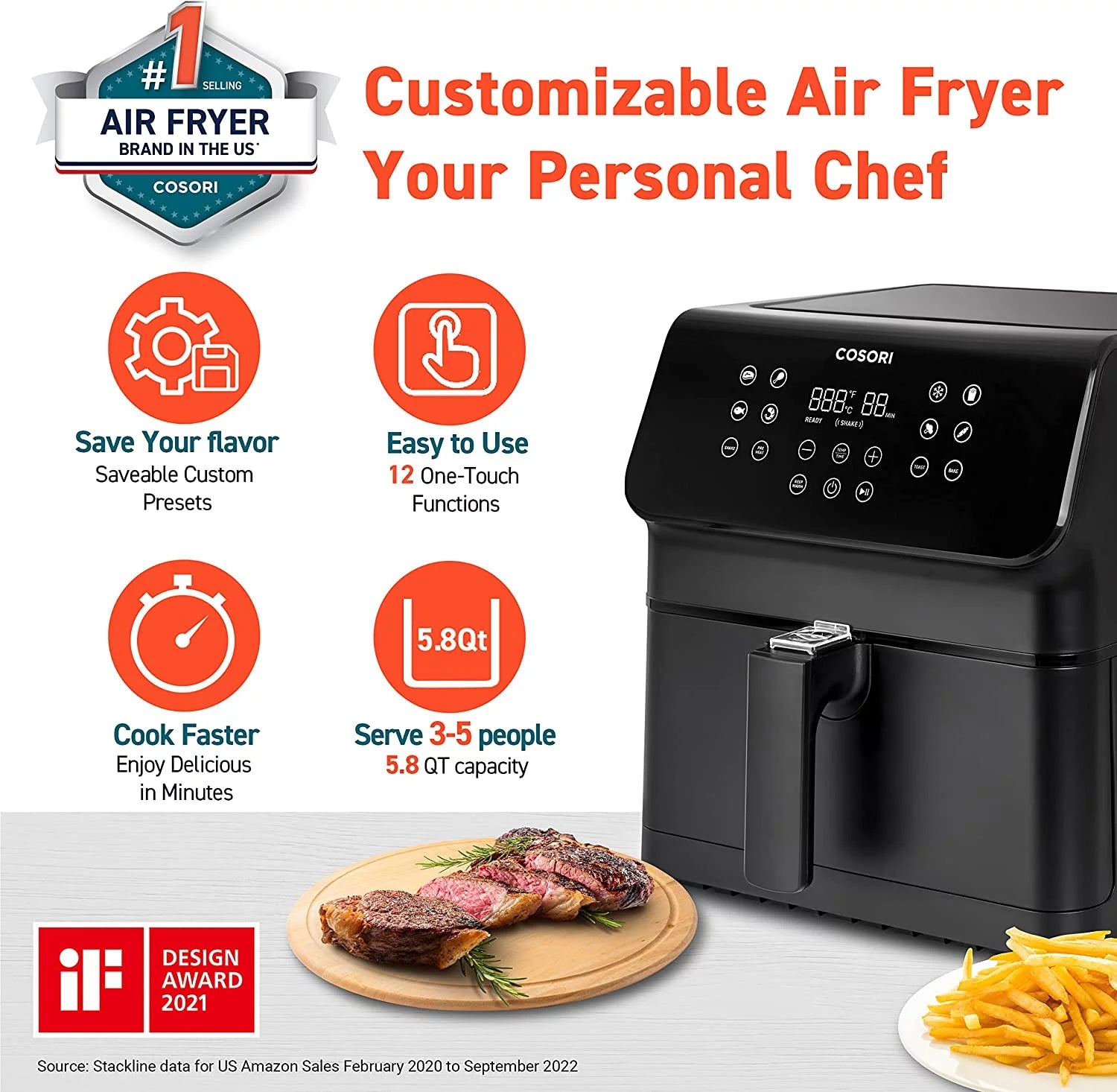 Black 5.8 QT Air Fryer N56698