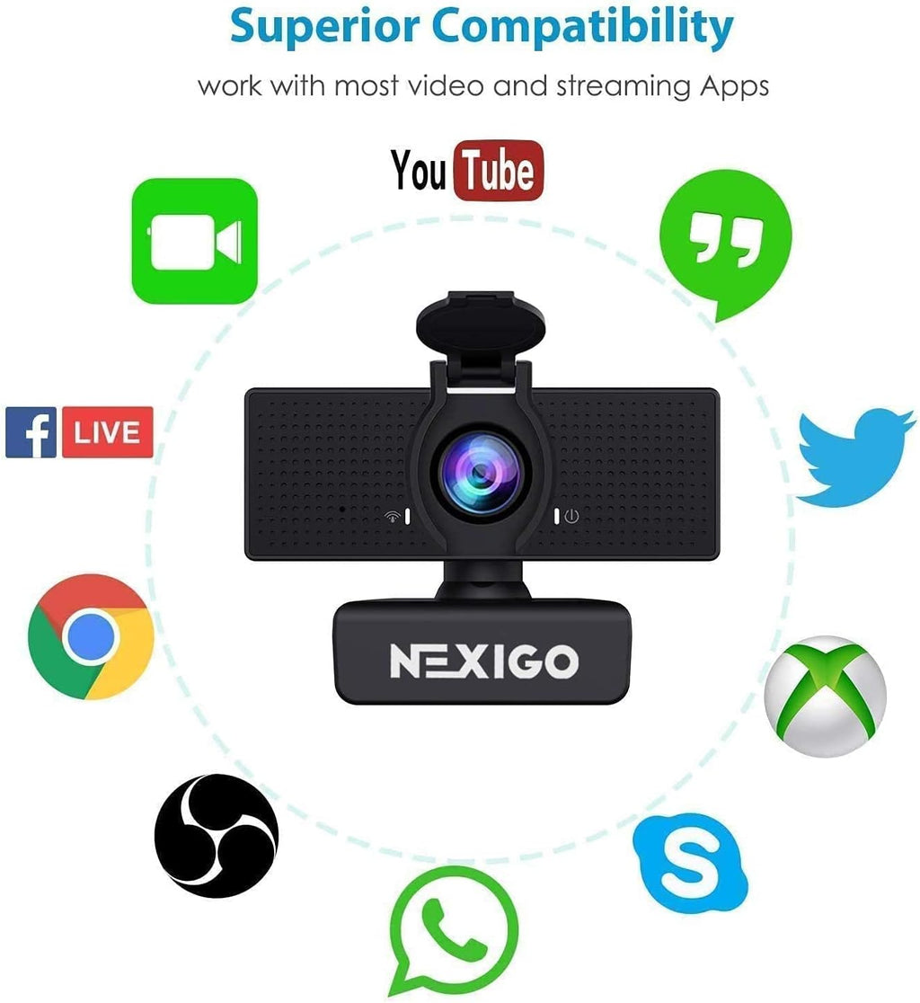 Pack of 2 1080P Web Camera with Microphone and Privacy Cover F171