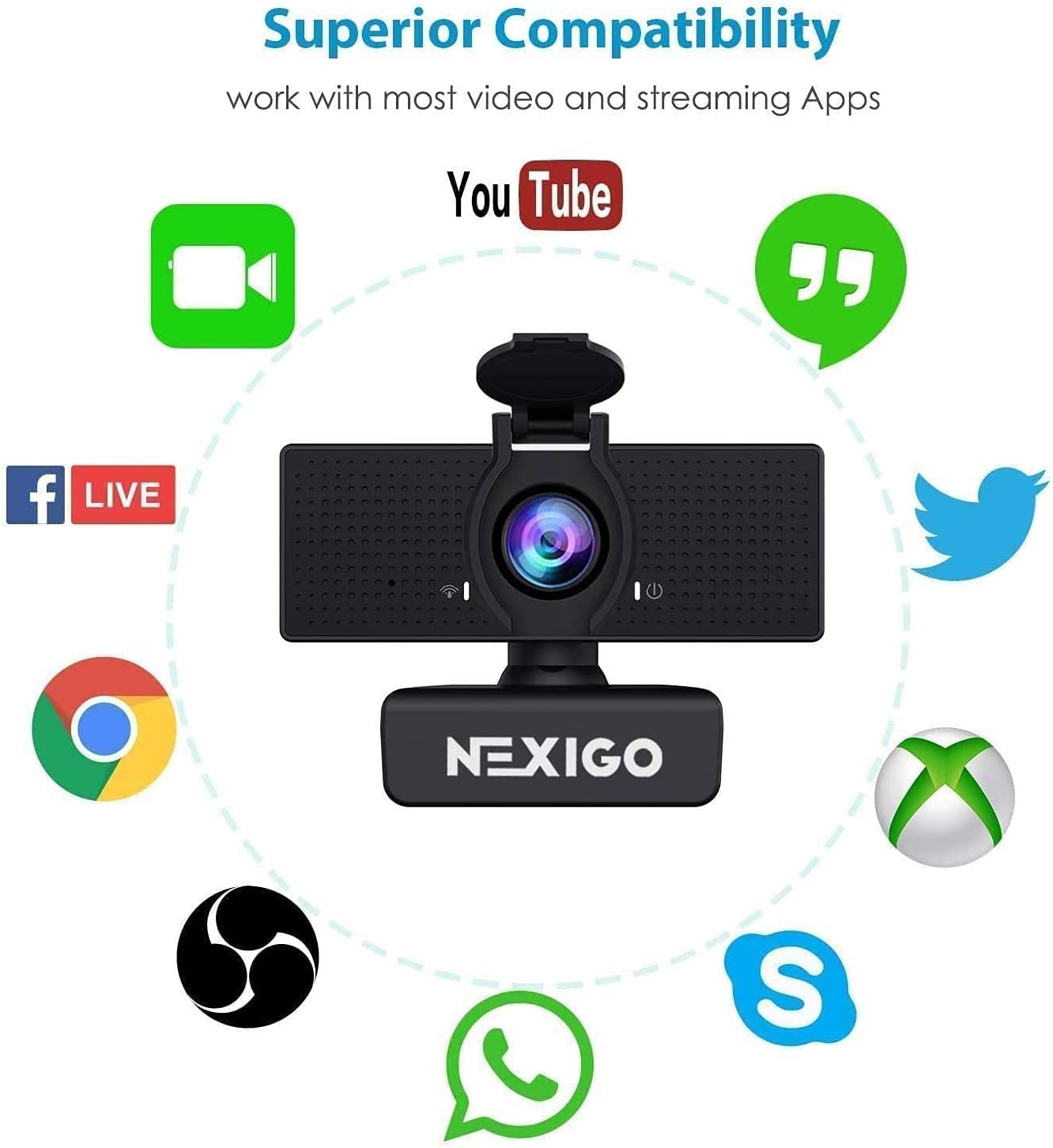 Pack of 2 1080P Web Camera with Microphone and Privacy Cover F171