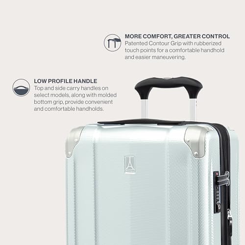 Black 21 Inch Hardside Expandable Luggage with 8 Spinner Wheels O618