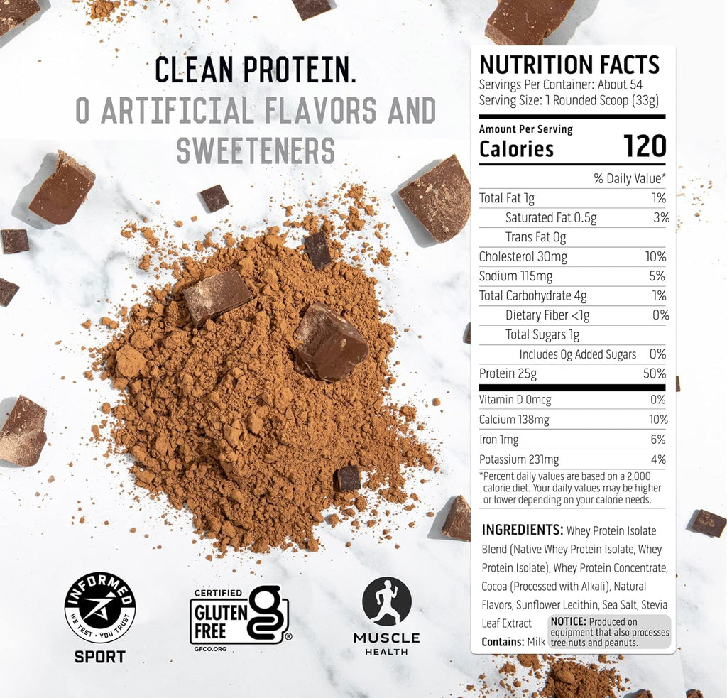 Chocolate Whey and Plant Protein Powder 4 lb 18 Servings E773
