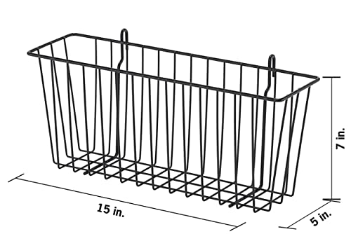 15-Inch Chrome Metal Hanging Basket, 2-Pack I4884