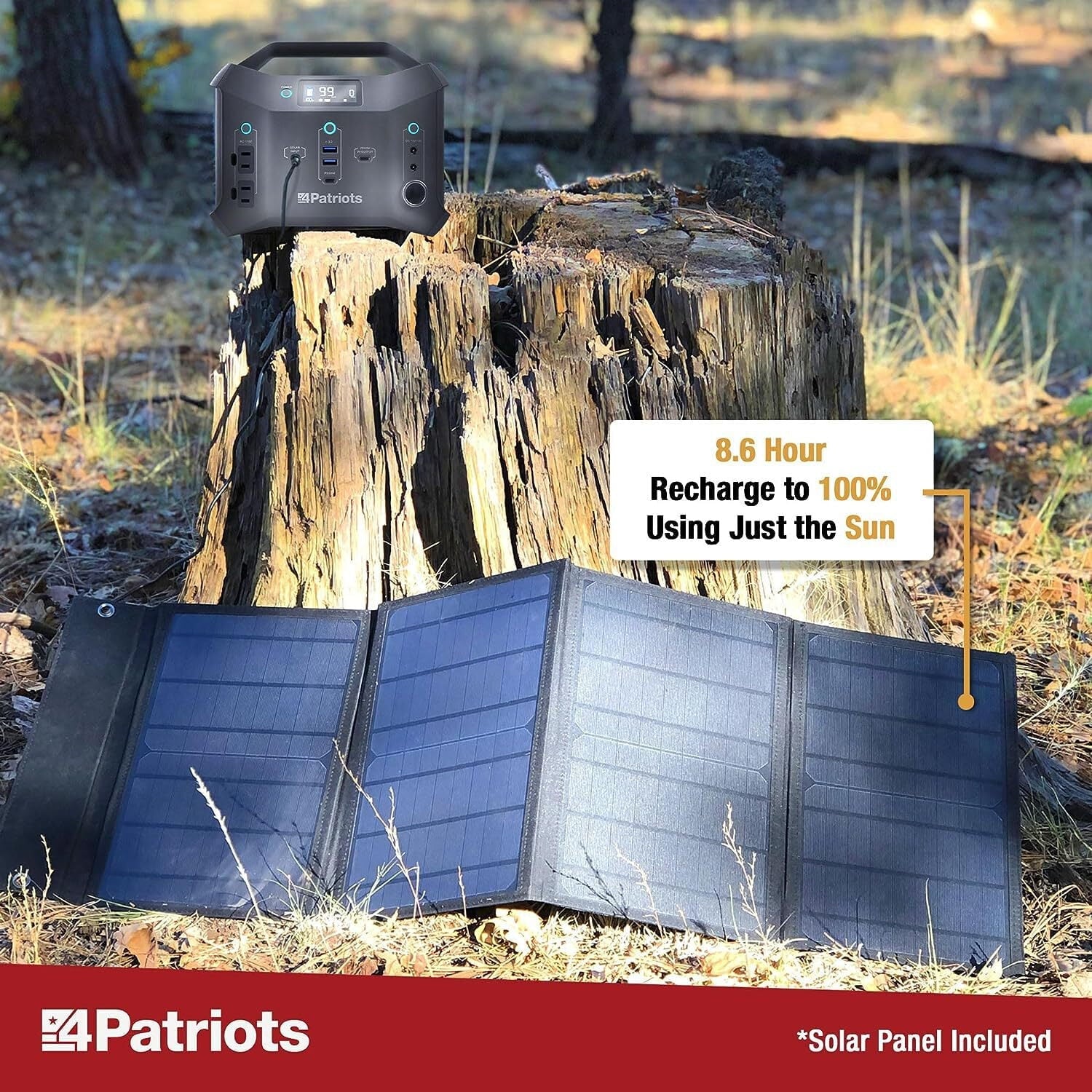 300wH Portable Power Station with 40 Watt Solar Panel D522700