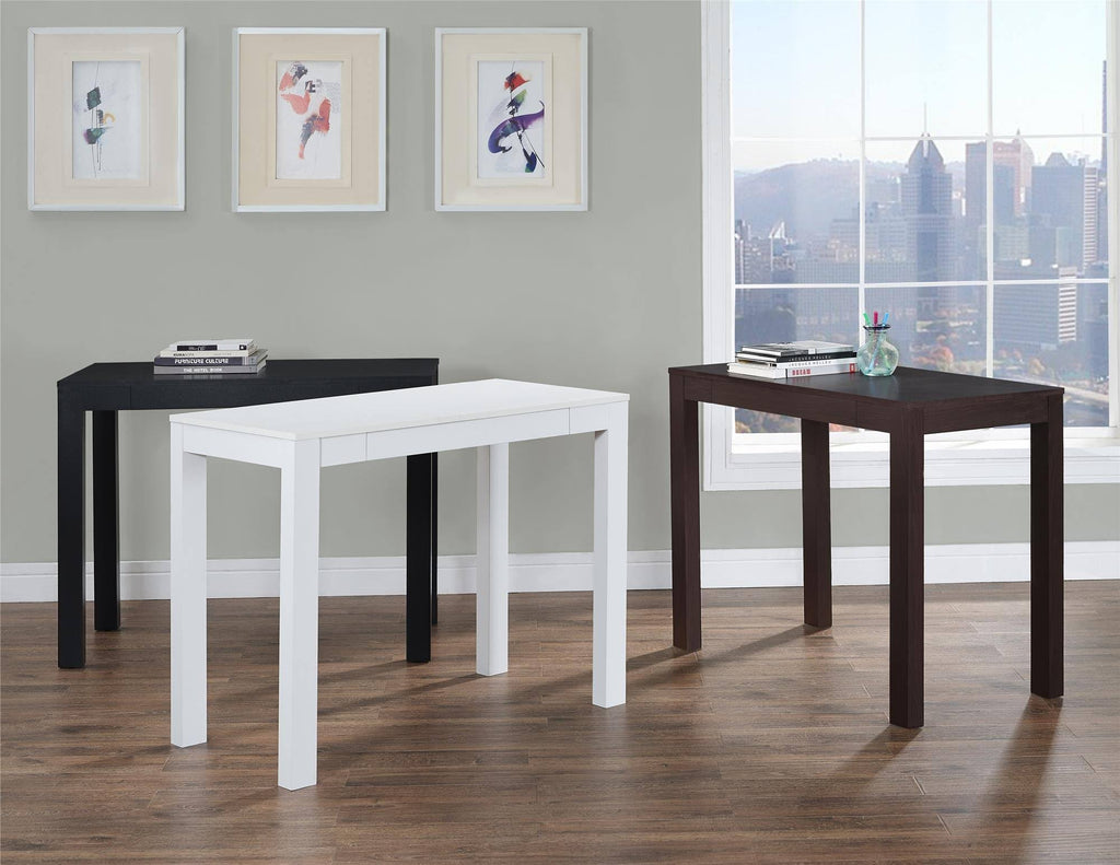 White Parsons Desk with Drawer J857