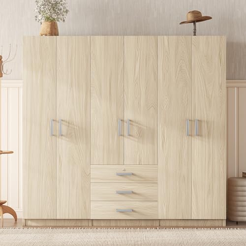 White 4 Doors Armoire Wardrobe with Mirror S190587
