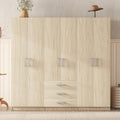 White 4 Doors Armoire Wardrobe with Mirror S190587