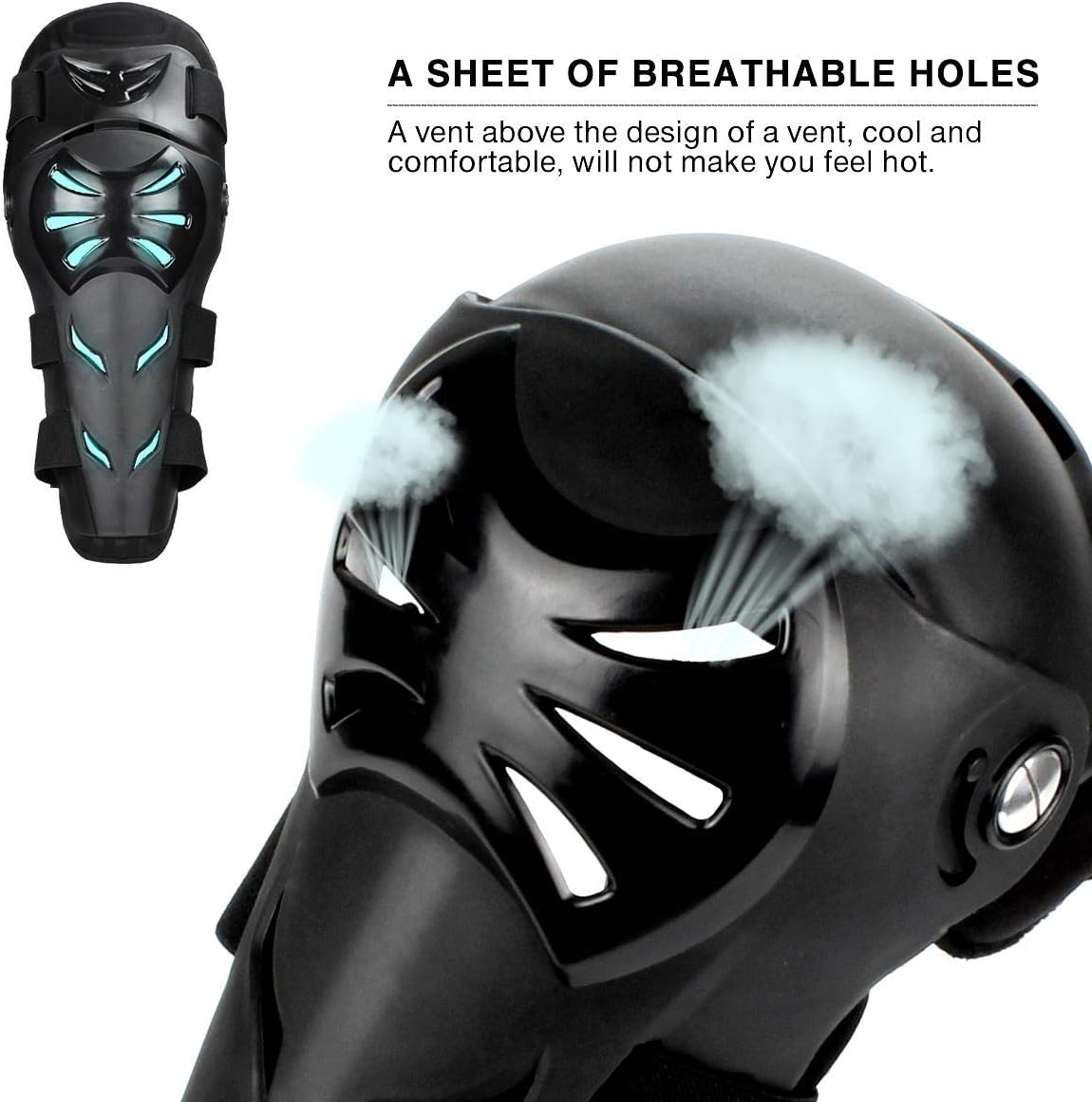 Black Adjustable Motorcycle Protective Jacket and Knee Pads Guard Gear T978437