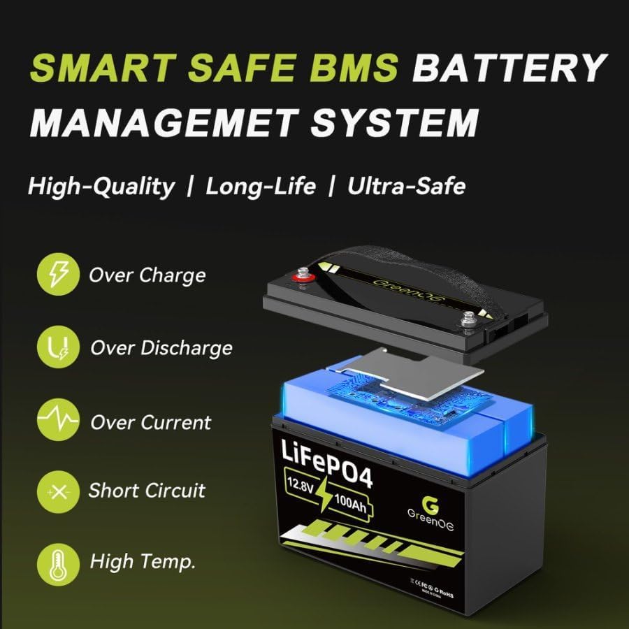 12V 100Ah LiFePO4 Battery Group 31 With Built-in 100A BMS M1693