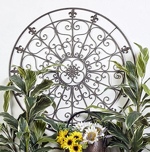 Metal Wall Sculpture Circle Wall Art 42" x 1" x 42" Black Z59247