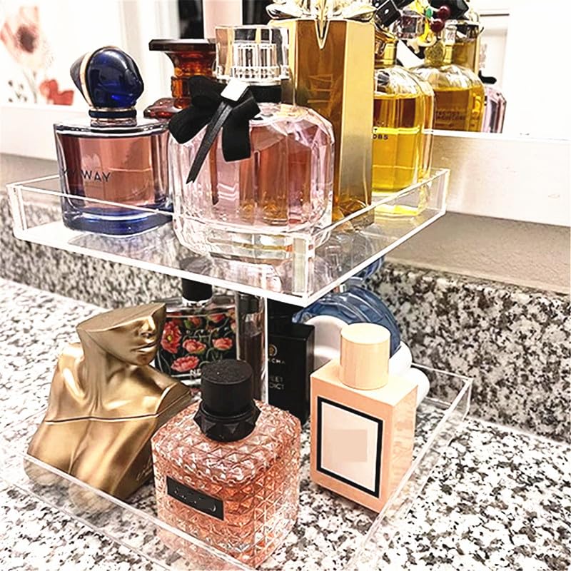 Perfume Organizer Display Tray Acrylic Large Vanity Trays Makeup Storage Holder U454