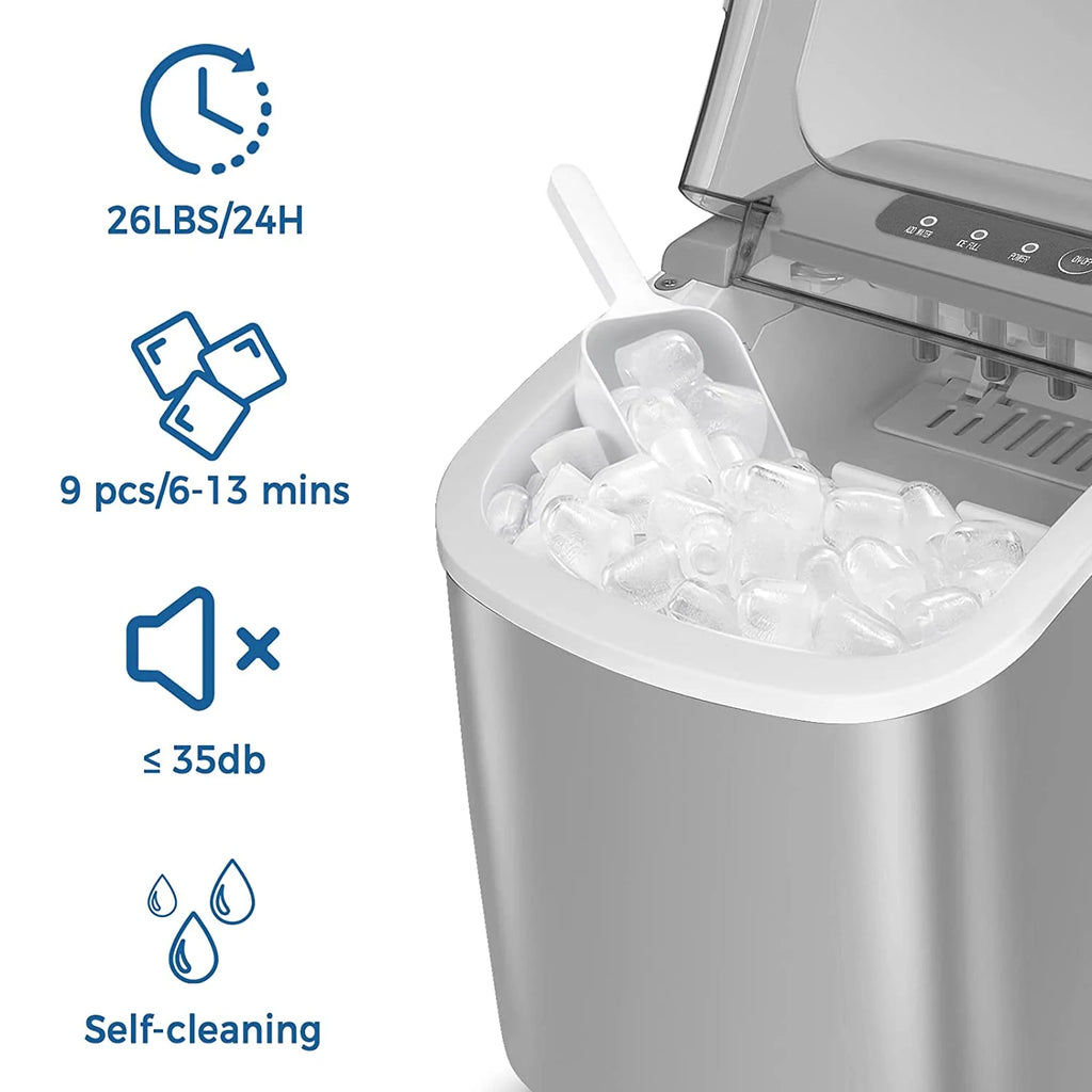 Countertop Ice Maker Portable Ice Machine, 26Lbs/24H D5207