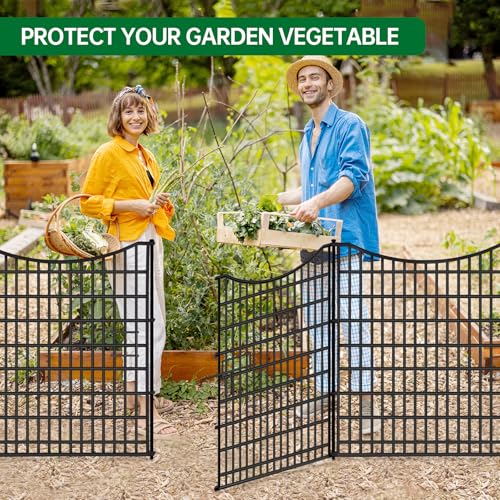 18 Panels No Dig Decorative Fence with Gate, 33 in(H) X 40.5 ft(L) Rustproof Metal Wire Edging Border L6662