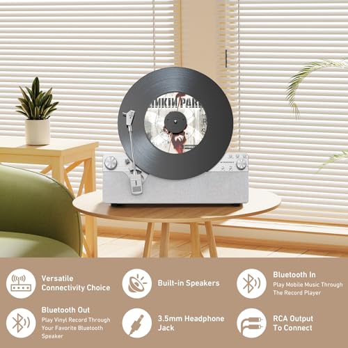Vertical Automatic Belt Drive Vinyl Turntable with Bluetooth D109228