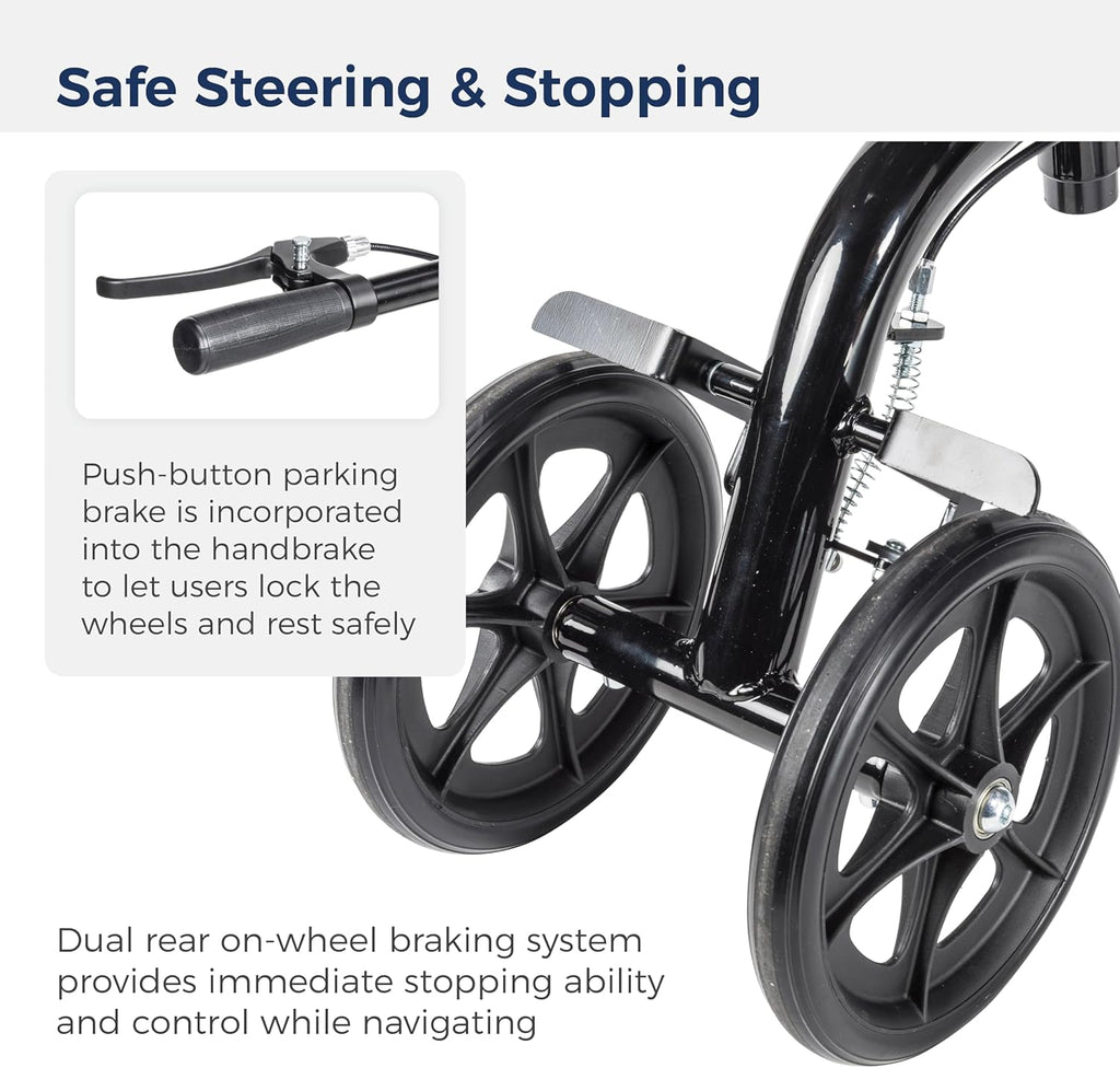 Black Steerable Folding Knee Scooter L523330