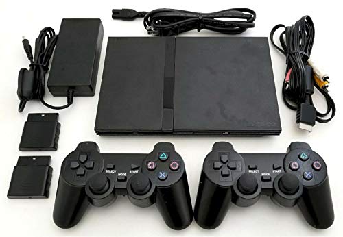 PS2 Slim Gaming Console with 2 Wireless Controllers E611057